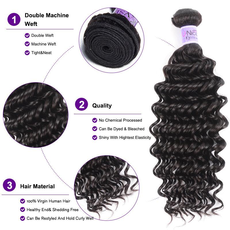 3pcs/pack Malaysian Deep Wave Hair Extension Kysiss Series