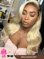 Glueless Blonde with Black Roots Body Wave Wig New U Part Beginner Friendly
