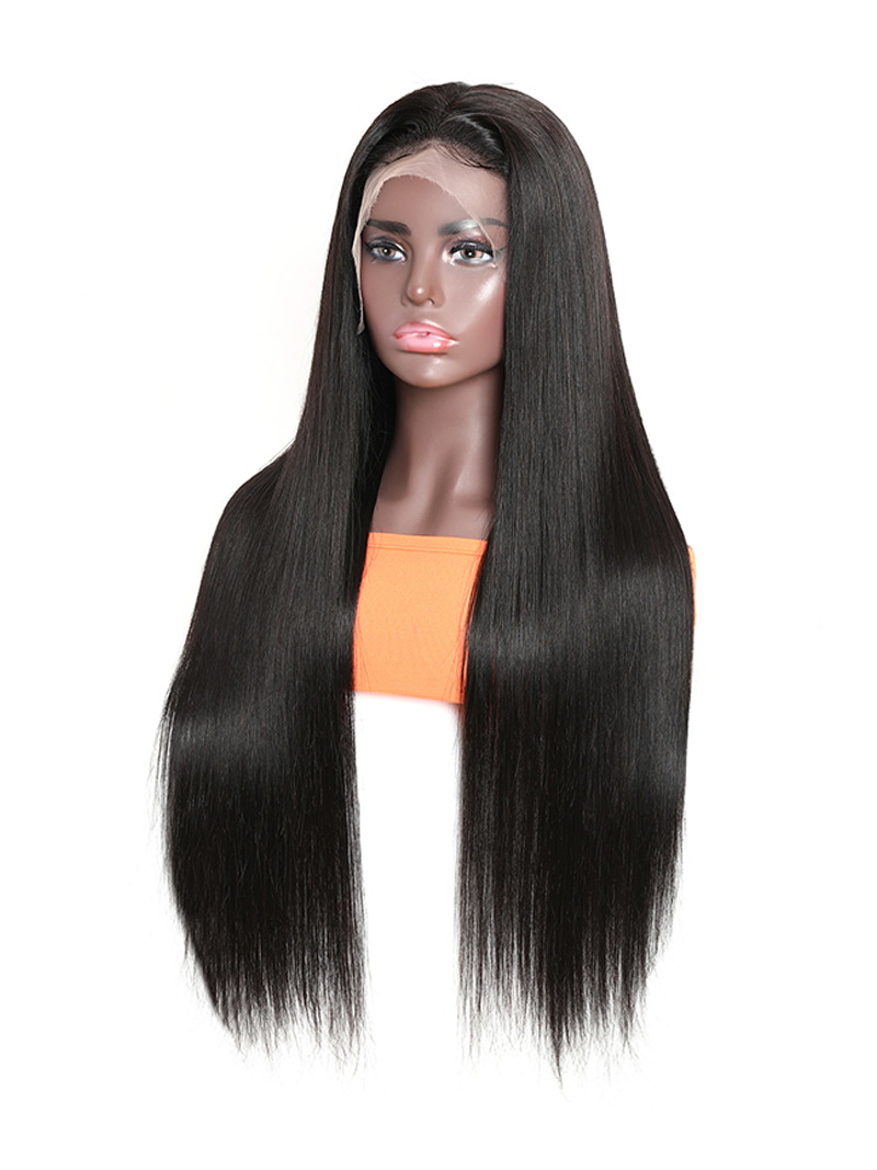 Natural Color 13x6 Straight Lace Front Wigs Human Hair 150% Density Brazilian Human Hair Wig with Baby Hair Pre Plucked Natural Hairline Wigs