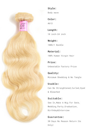 Hair 613 Blonde Human Hair Body Wave Blonde Hair 4x4 Lace Closure