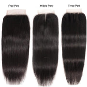 Brazilian Straight Virgin Hair 3 Bundles With Lace Closure Kysiss Series