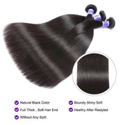 Brazilian Straight Virgin Hair 3 Bundles With Lace Closure Kysiss Series