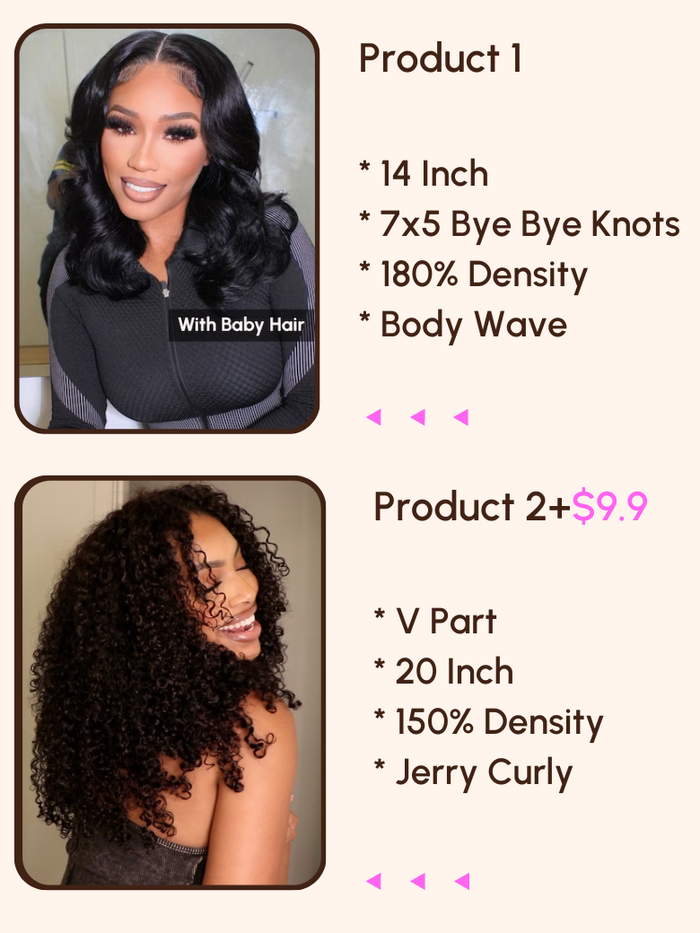 Petaluxe [2 Wigs=$188] 180% Density Glueless 7x5 Lace Put On And Go Wig Pre-Cut Lace Pre-Bleached For Summer Wig