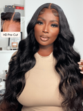 Petaluxe 5x5 HD Pre Cut Lace Put On And Go Glueless 0 Skill Needed Body Wave 150% Density