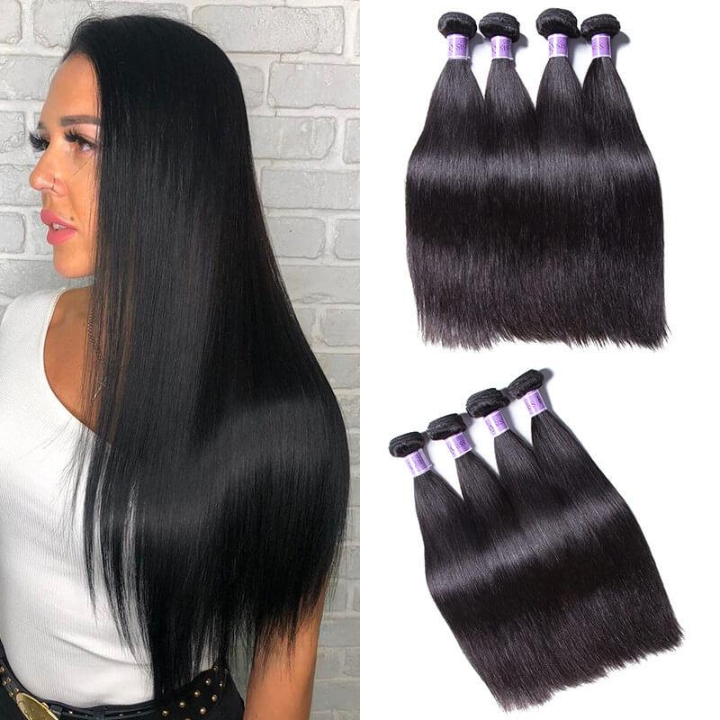 4pcs Malaysian Straight Hair Virgin+ Human Hair Extension Kysiss Series