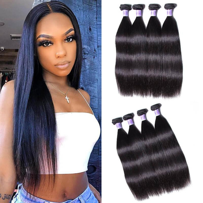 Petaluxe 4 Bundles Unprocessed Straight Peruvian Virgin Human Hair Kysiss Series