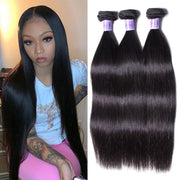 Peruvian Straight Hair Weft 3 Bundles Virgin+ Hair Kysiss Series