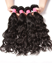 Hair 4 Bundles Human Natural Wave Hair With 13x4 Lace Frontal