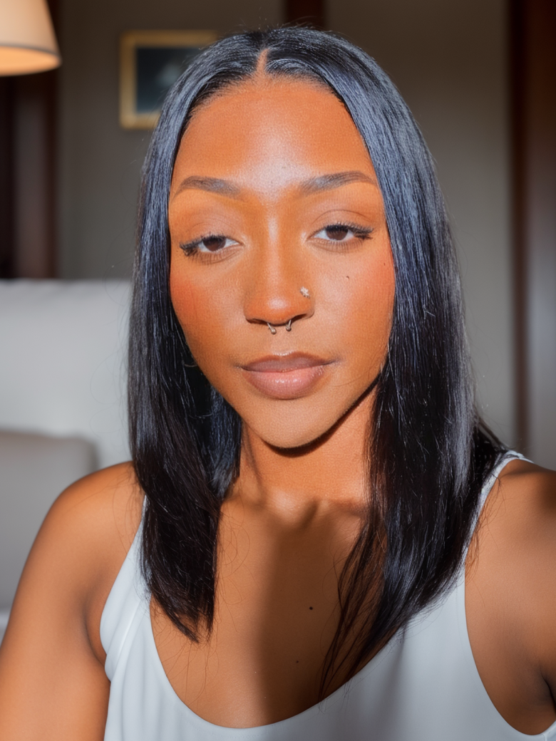 Beginner Friendly Glueless V Part Straight BOB wigs Natural Hairline Wigs