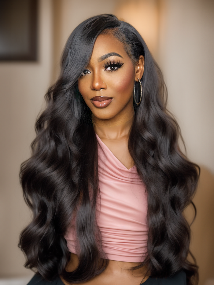 Petaluxe [Limited Time Sale] V Part Body Wave Beginner Friendly Wig No Leave Out Super Natural Human Hair Wig