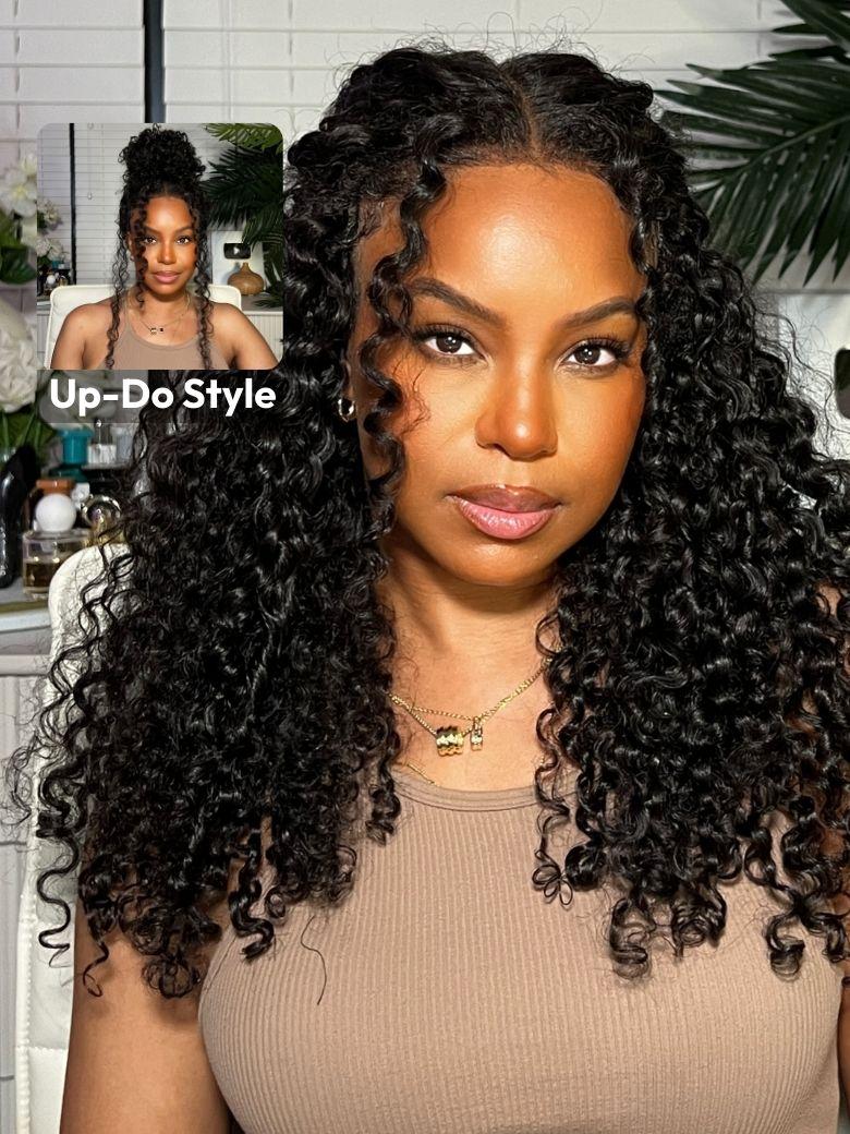 [24"=$119] 7x5 Bye-Bye Knots Wig Jerry Curly Wig With Bleached Invisible Knots With Baby Hair 200% Density