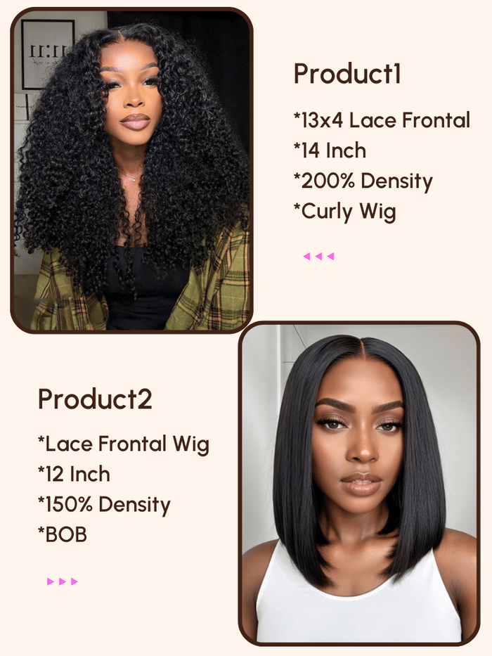 Petaluxe 2 Wigs $149 for 13x4 Lace Front Wig and 12" Lace Front Bob Wig
