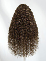 13x4 Pre-Everything? Lace Frontal Chestnut Brown Water Wave Glueless Drawstring Wig