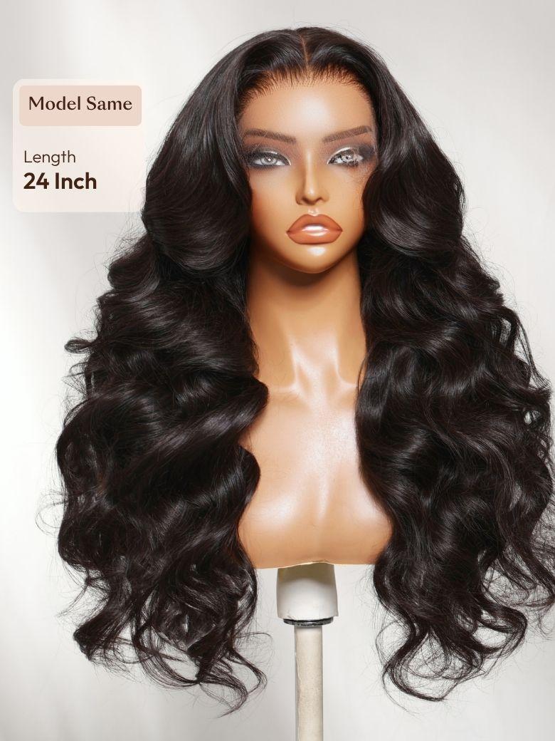 360 HD Lace Pre-plucked Luxury Raw Virgin Hair Chocolate Brown Balayage Body Wave Wig with Money Piece Highlights