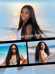 [ Ameera Same ] 13x4 Bye Bye Slip? Vacation-Ready 2-in-1 Straight to Water Wave Glueless 100% Human Hair Wig