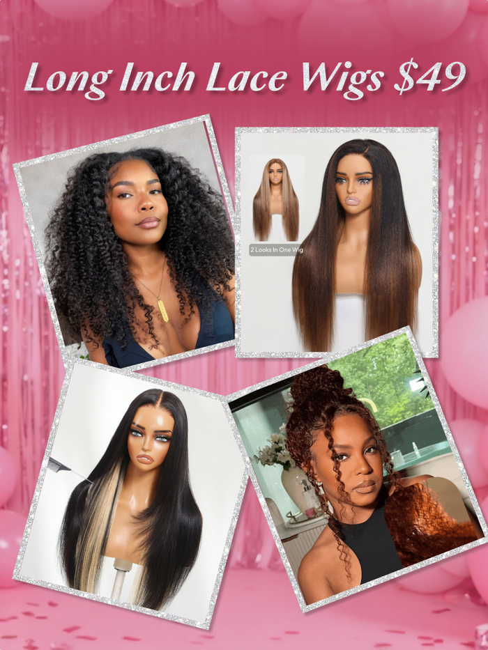 Petaluxe [$49 Long Wigs] 13x6 Front Lace/ 180% Density/ 7x5 Pre-Cut Lace... Limited Stock