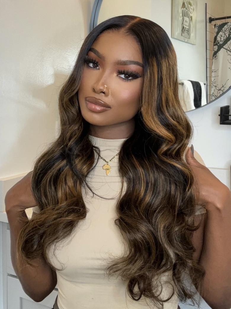 13x4 Lace Frontal Balayage Highlights Body Wave Pre-Everything Wig