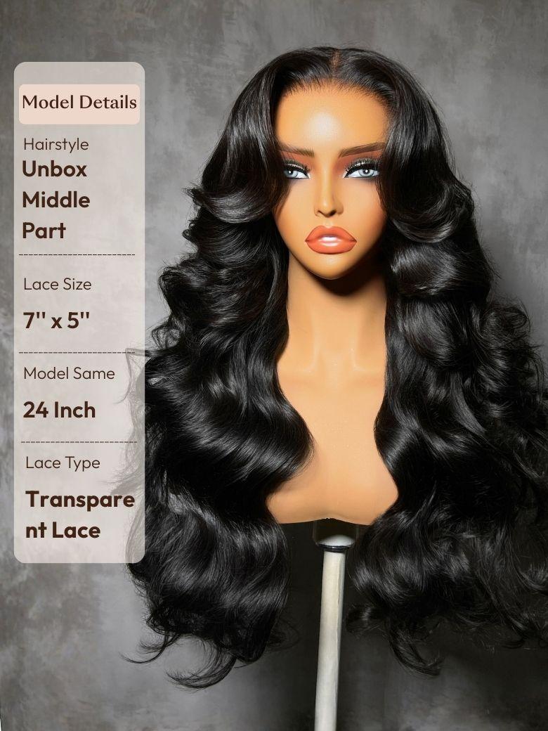 13x4 Pre-Everything? Wig With Loose Wave Face-Framing Layers And Side-Swept Bangs With Drawstring
