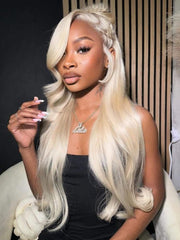 613 Blonde Invisible HD Lace 5x5 Closure Straight 180% Density Wig