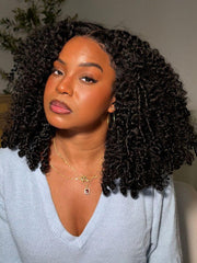 7x5 Bye-Bye Slip & 13x4 Pre-Everything Curly Texture Premium Hair Drawstring Wig With Finger Coil Ends