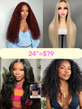 Petaluxe [24"=$79] 6x4.5 Glueless Lace Wig | 13x4 Lace Front Wig | 13x4 Invisible HD Lace Bye Bye Cap Wig | Glueless V Part Wig