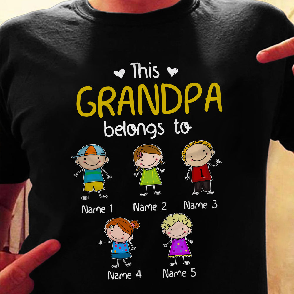Personalized Grandpa Doodle T Shirt