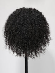 13x4 Lace Front Fluffy Kinky Curly Afro Black 16 Inch Shoulder Length Wig