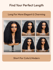 Bye-Bye Knots 7x5 Lace & 13x4 Pre-Everything Curly Texture Premium Hair Drawstring Wig With Finger Coil Ends