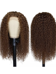 24 Inches Chocolate Brown Hair Color 13x4 Lace Front Wig Curly Hair Pre Plucked Wig