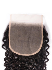 Natural Color Brown Balayage Jerry Curly 4x4 Free Part Lace Closure