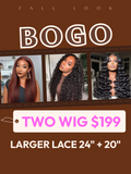 Petaluxe 2 Wigs $199 for 4X4 Pre-Cut Lace 200% Density Kinky Straight Reddish Brown 24" & 7x5 Pre-Cut Lace Jerry Curly Baby Hair 20"