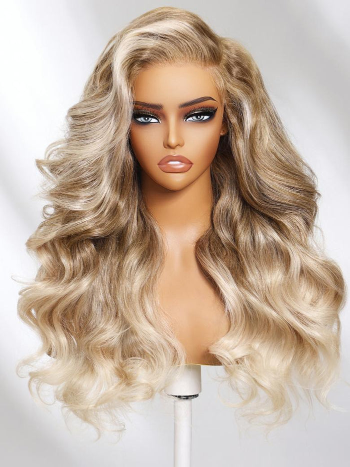 [Limited Offer]Petaluxe 13x4 Lace Frontal Sandy Blonde Ombre Loose Wave Pre-Everything Wig