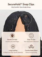 EasiContour? V Part Minimal Glueless Curly Glueless Wig With Invisi Drawstring 100% Human Hair 150% Density