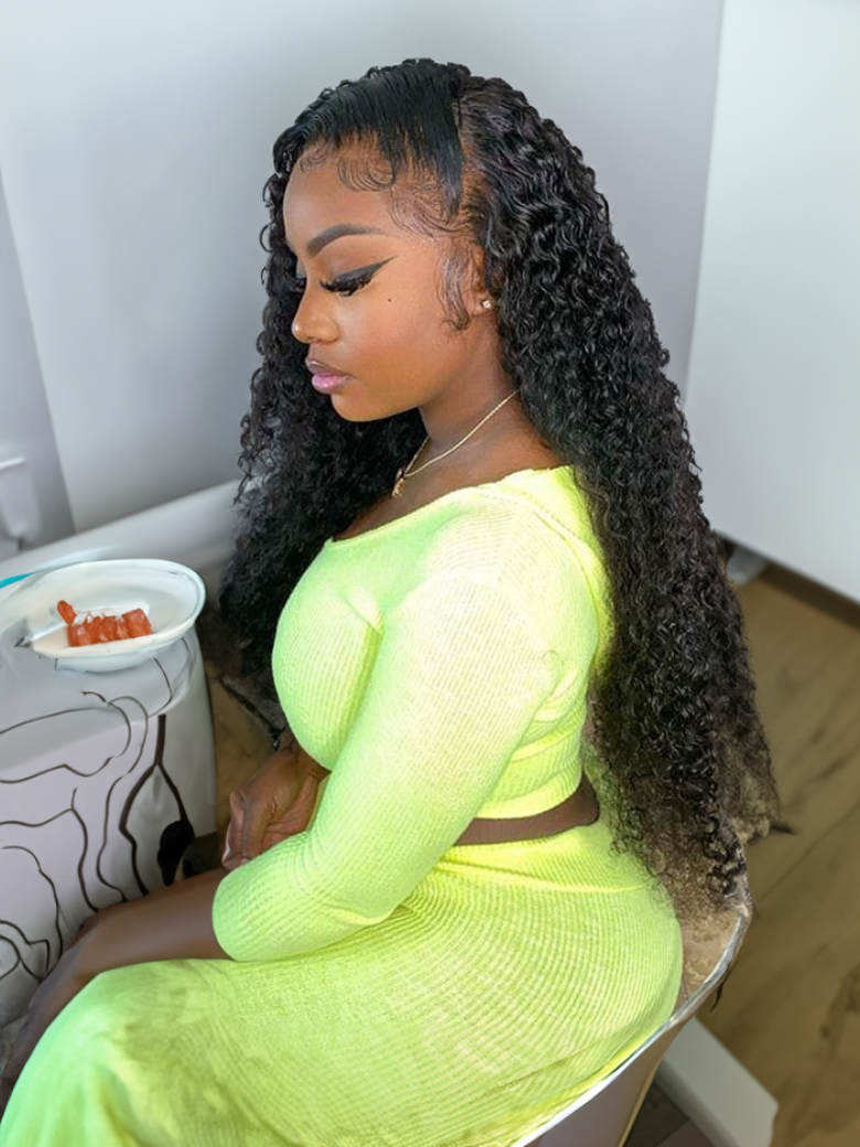 Hair 4 Bundles Brazilian Virgin Jerry Curly Hair With Lace Closure