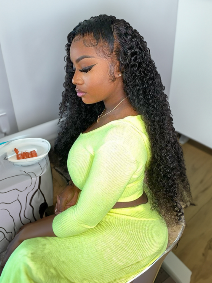 Petaluxe Hair 4 Bundles Brazilian Virgin Jerry Curly Hair With Lace Closure