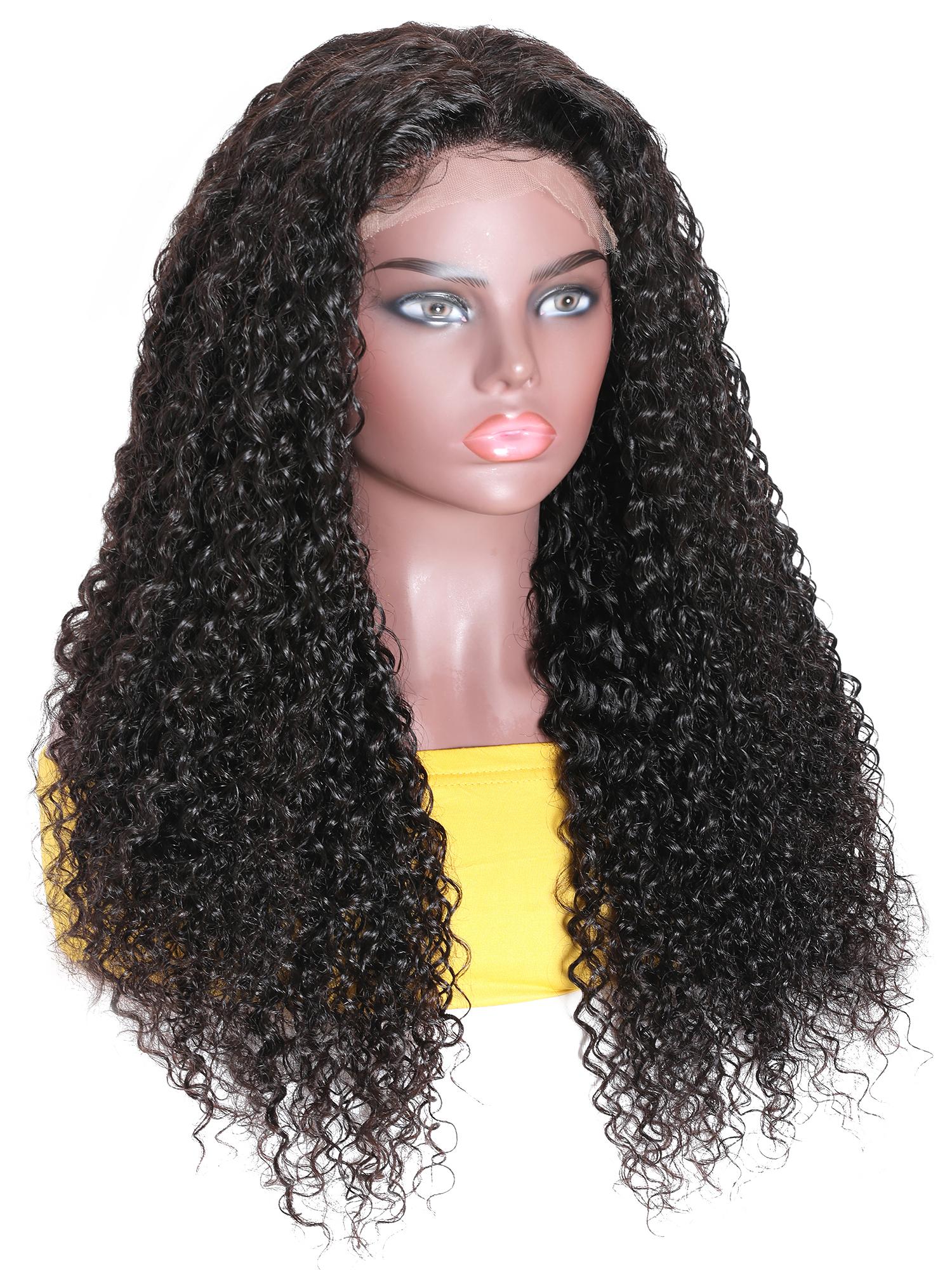Glueless Invisible 250% Super Full Density Curly Human Hair HD Lace Clsosure Wigs