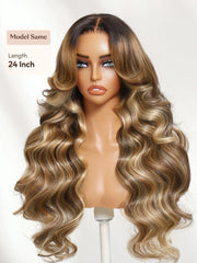 7x5 Bye-Bye Knots? & 13x4 Pre-Everything? Lace Frontal Purple Black Cherry Layered Straight & Loose Wave With Invisi Drawstring Wig