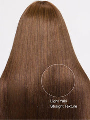 2x4 Lace Closure Yaki Straight Bob Wig with Chinese Bangs 150% Density