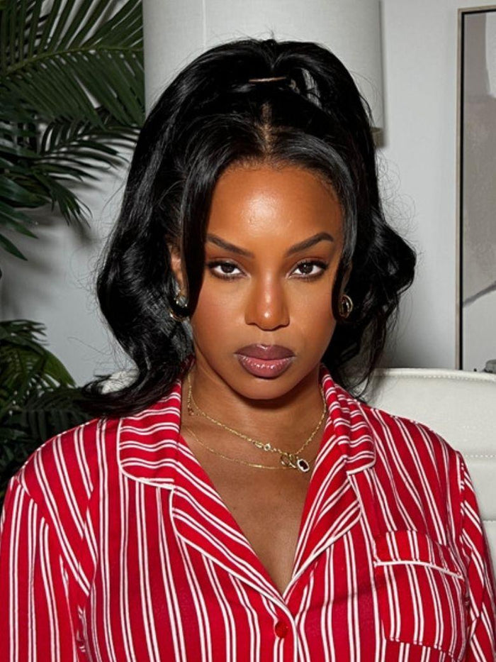 Petaluxe HD Real Scalp? Wig 13x4 Invisible Lace Frontal Loose Wave with Face Framing Curtain Bangs