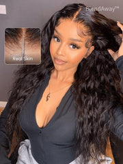 5x5 & 7x5 Thin HD BlendAway Lace Closure Glueless Water Wave Wig with Bleached Knots Match All Skin Tones