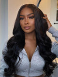 [Ship within 24H] Petaluxe 13x4 Pre-Everything? HD Lace & Transparent Lace Front Pull And Go 3D Body Wave Wig Real Ear To Ear With Invisi Drawstring Wig