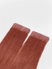 Vibrant Red Human Hair Tape In Extension
