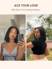Bye-Bye Knots Wig 7x5 Put On And Go Glueless Lace Bleached Knots Bob Wig 150% Density