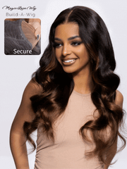 Magic Lace Wig Black to Chestnut Brown Ombre Body Wave With Optional 7x5 Replaceable Lace Closure