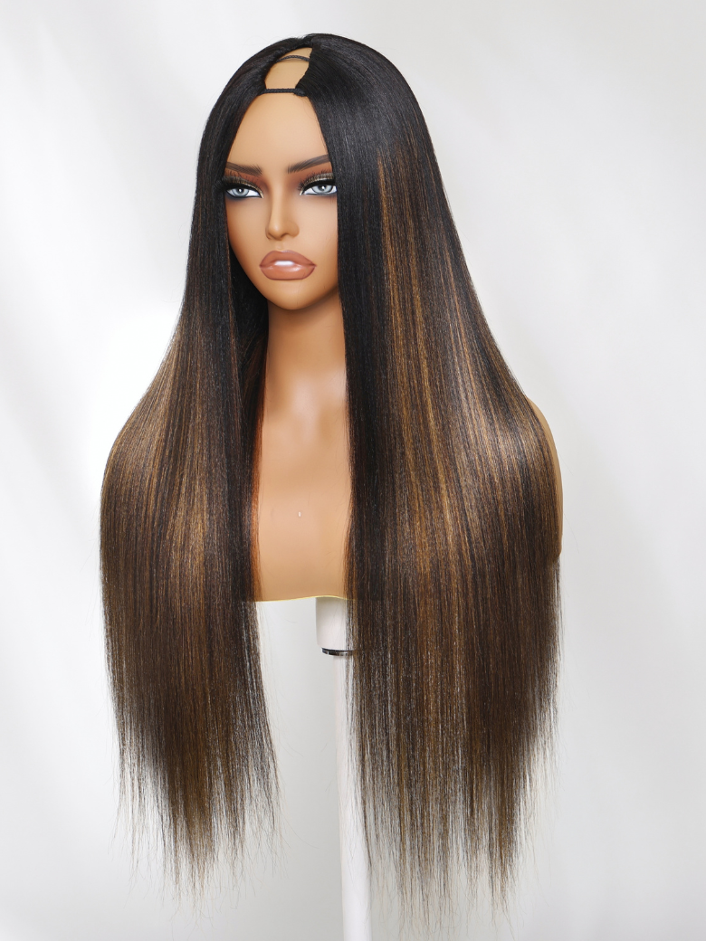 Brown Hair With Highlights Body Wave Wig With Face Framing Layers Beginner Friendly V Part 150% Density