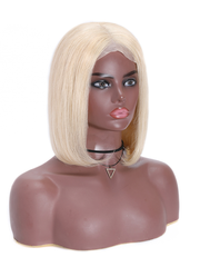 Hair 613 Blonde Short Layered 13x4 Lace Front Human Hair Bob Wig