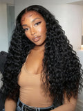 Petaluxe 100% Human Hair Baby Hair Around Bye-Bye Knots? 7x5 Lace Water Wave Drawstring Wig