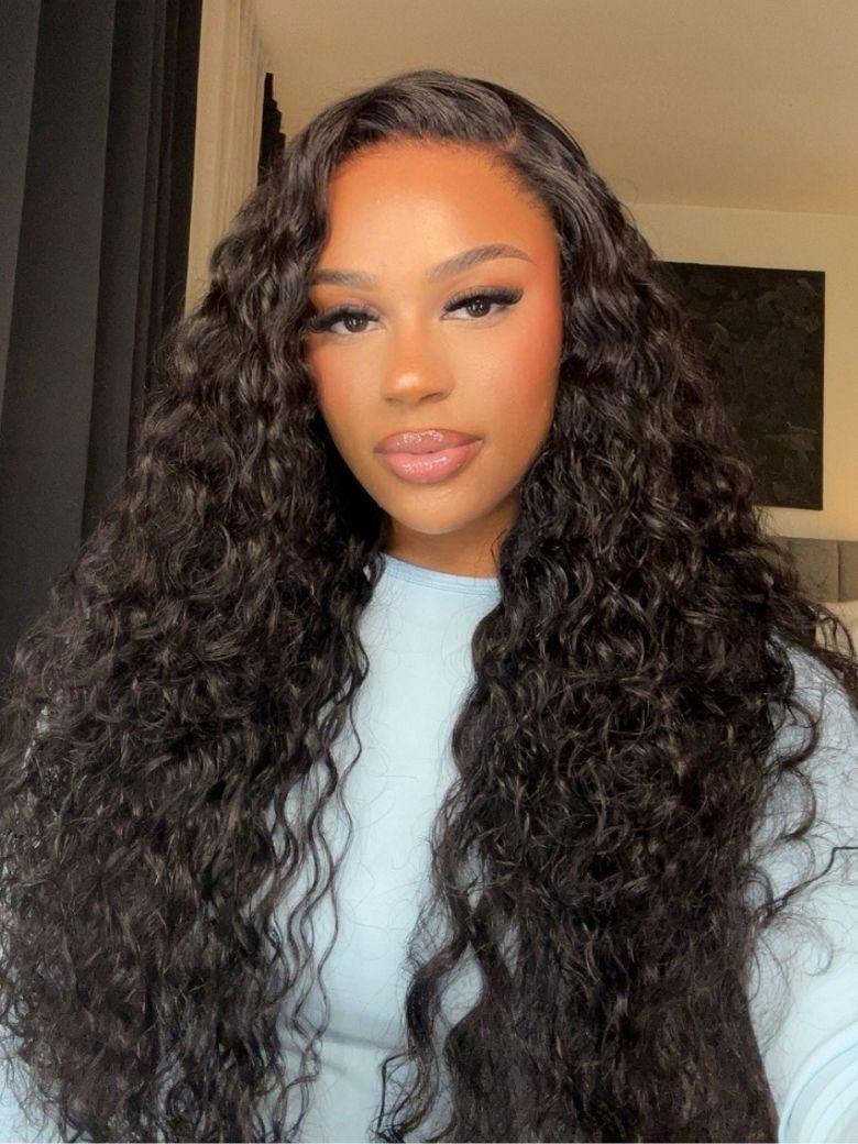 [20"-26"] 7x5 Bye-Bye Knots? & 13x4 HD Lace Put On And Go Glueless Water Wave Grip Wig With Secure Silicone Strips and Drawstring With Baby Hair