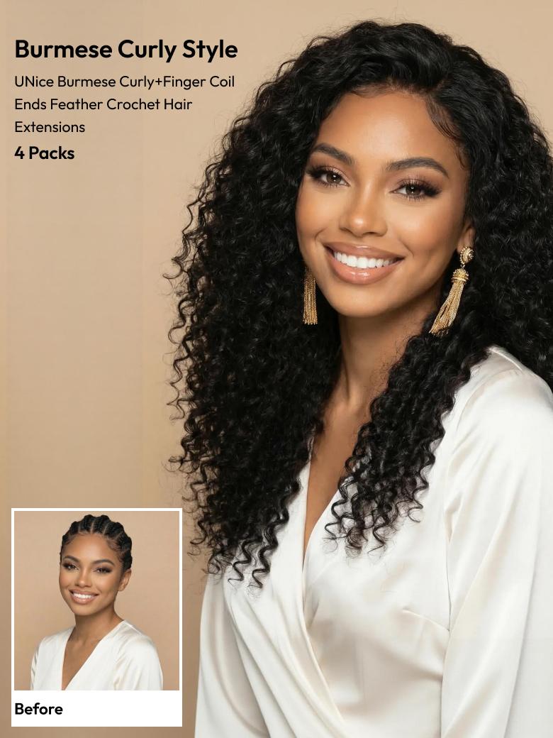 Feather Crochet Human Hair Black Water Wave Micro Ring Loop Hook & Slay