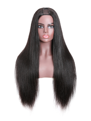 Hair U Part Human Hair Wigs Brazilian Virgin Straight 150 Density Glueless Middle Part Wig Pre Plucked For Women Natural Color